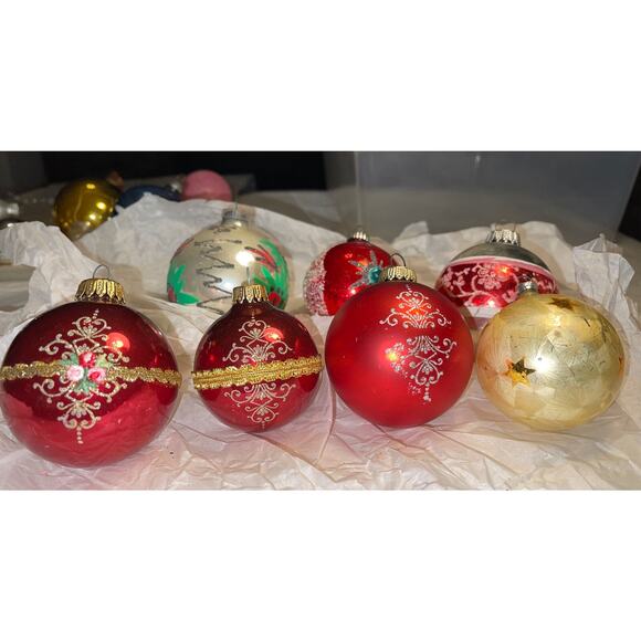 Vintage Mercury Glass Micah Embellished Christmas Ornaments West Germany #17 - Picture 1 of 12